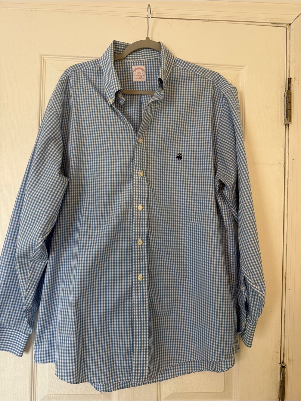 Men's Brooks Brothers Blue Gingham Button-Down Shirt size L